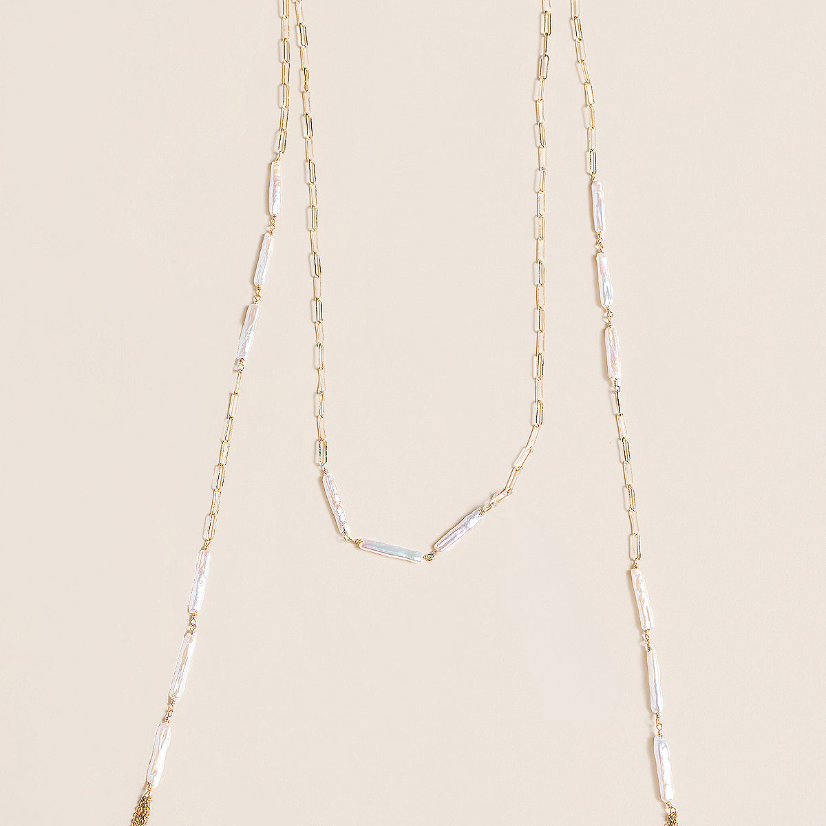 Lisa Marie Jewelry Keshi Pearls, Chain Dangling Long Necklace