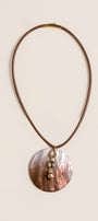 Brown Abalone Disc Cord Necklace
