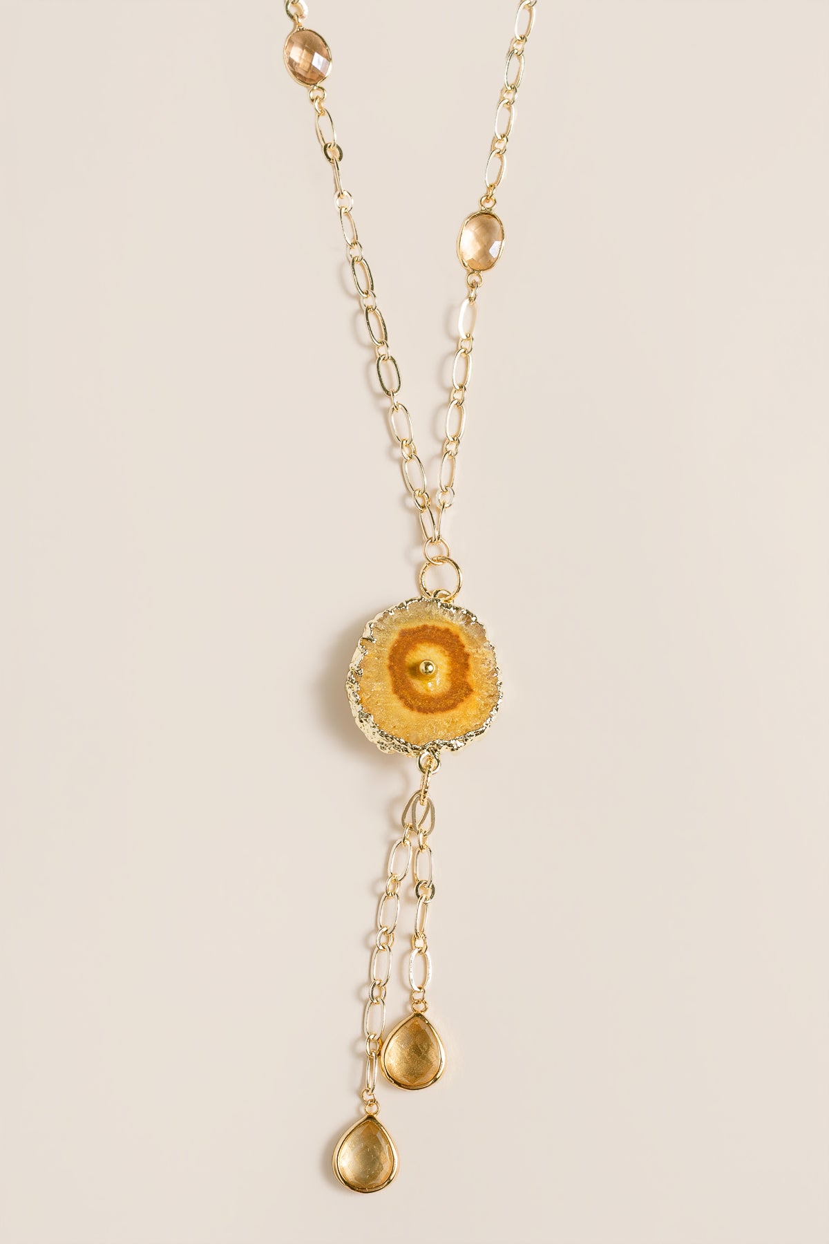 Sherwood Bridge Diamonds Bezel Chain Tassel Necklace