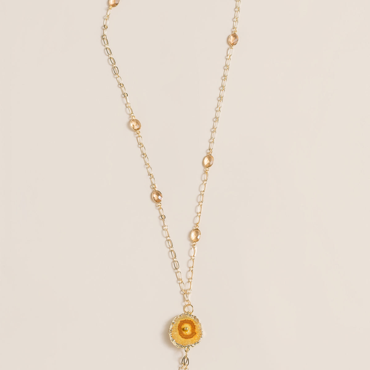 Sherwood Bridge Diamonds Bezel Chain Tassel Necklace