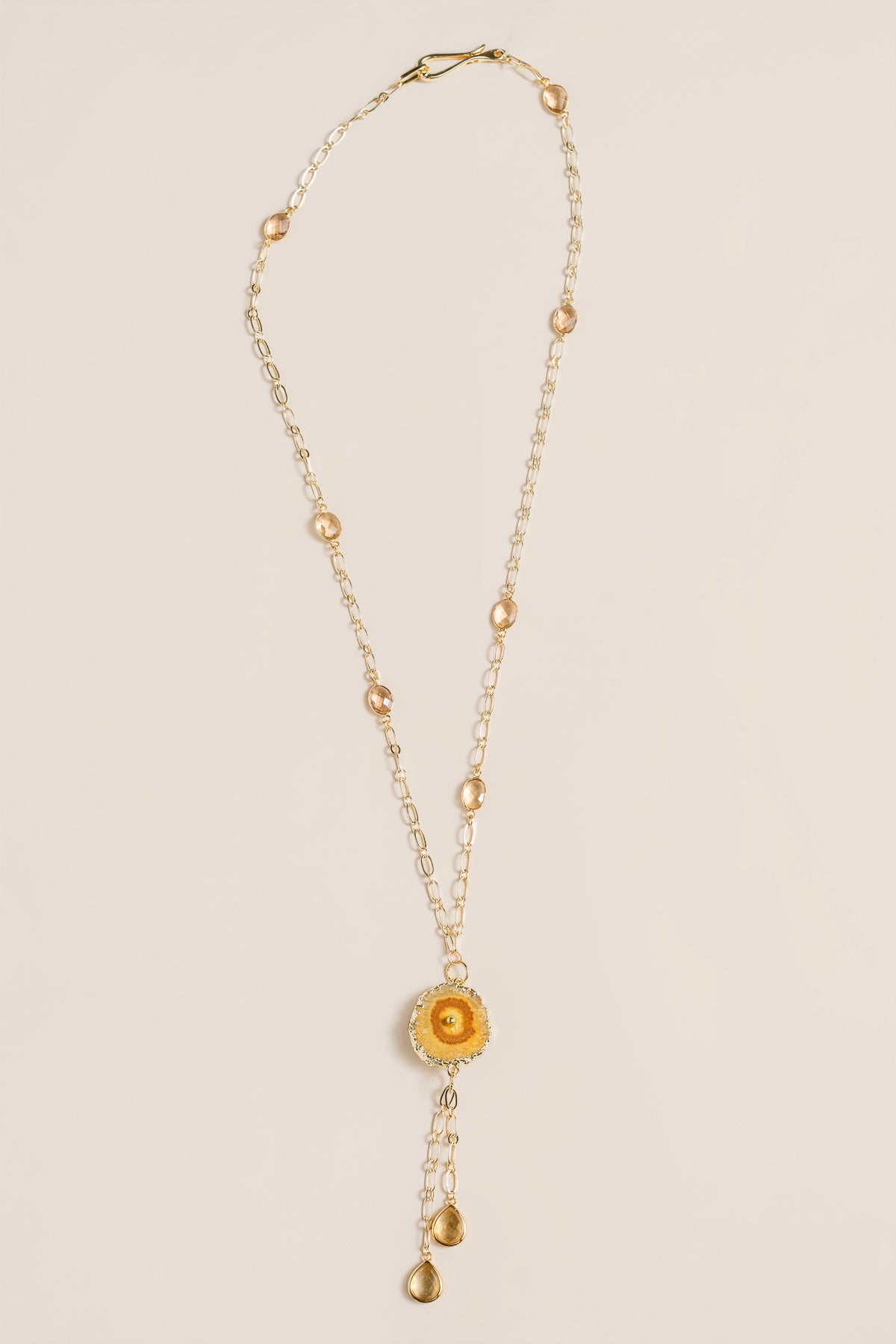 Sherwood Bridge Diamonds Bezel Chain Tassel Necklace