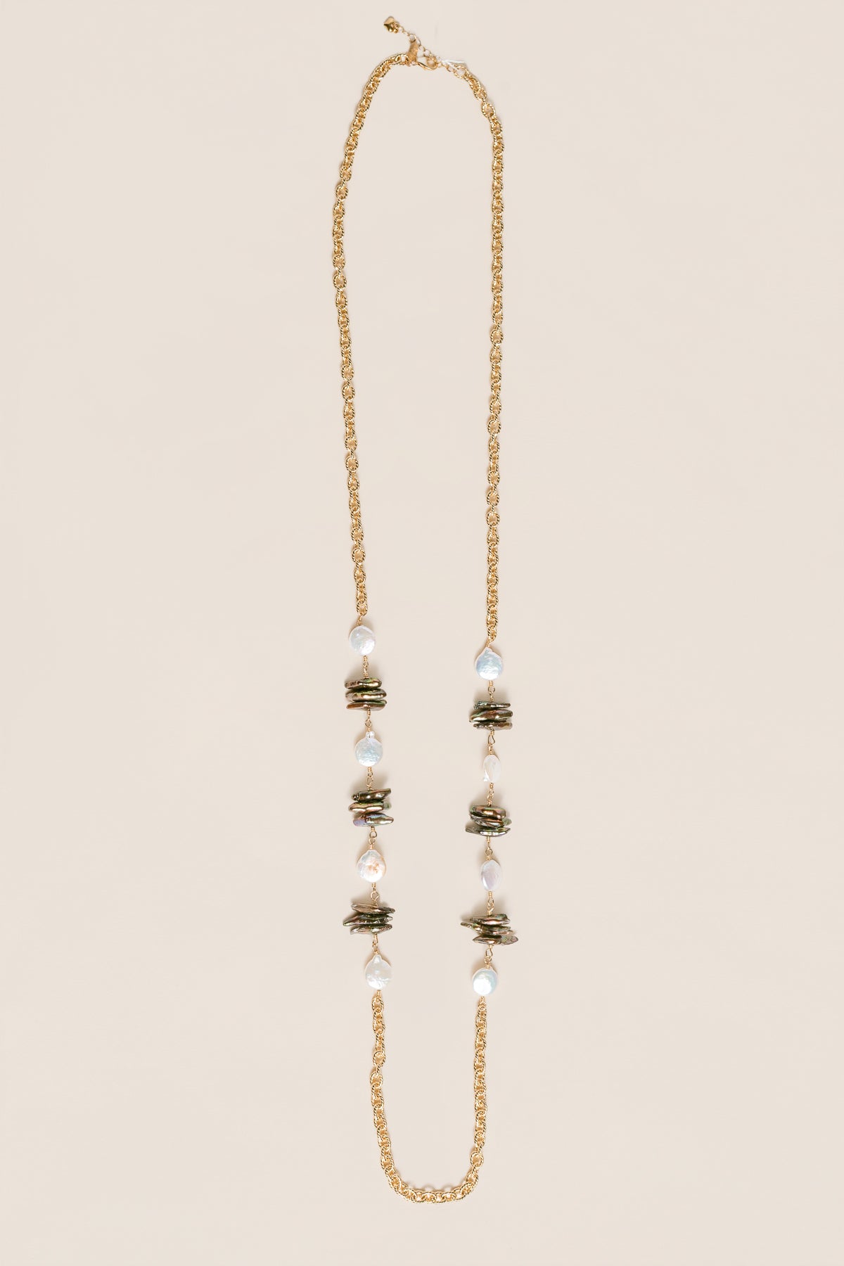 Lisa Marie Jewelry Coin Pearls Long Necklace