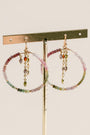 Sherwood Bridge Diamonds Rainbow Tourmaline Dangle Hoops