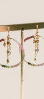 Sherwood Bridge Diamonds Rainbow Tourmaline Dangle Hoops