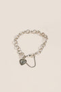 Sherwood Bridge Diamonds Rhodium Chain Link Heart Charm Bracelet
