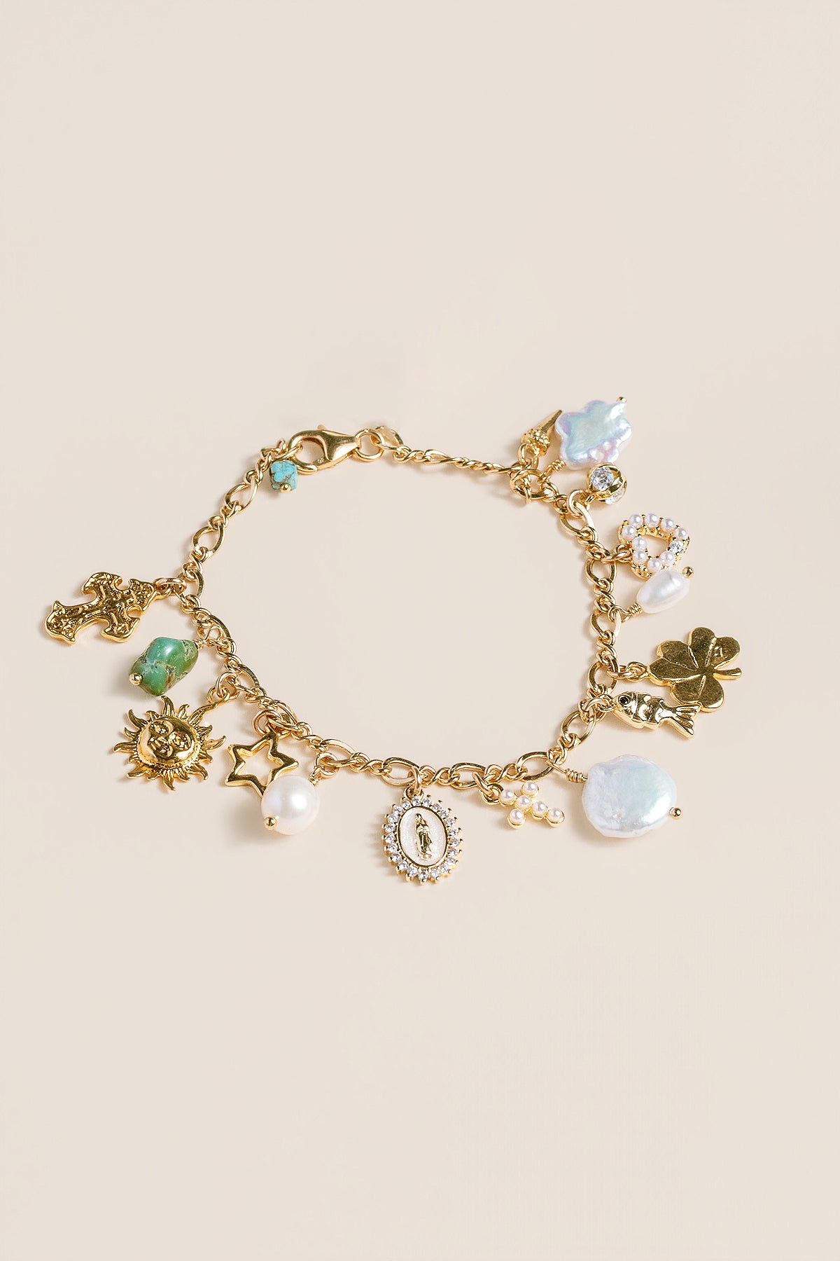 Lisa Marie Jewelry Charms, Pearls, Turquoise Bracelet