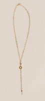 Long Dainty Pink Crystal Necklace