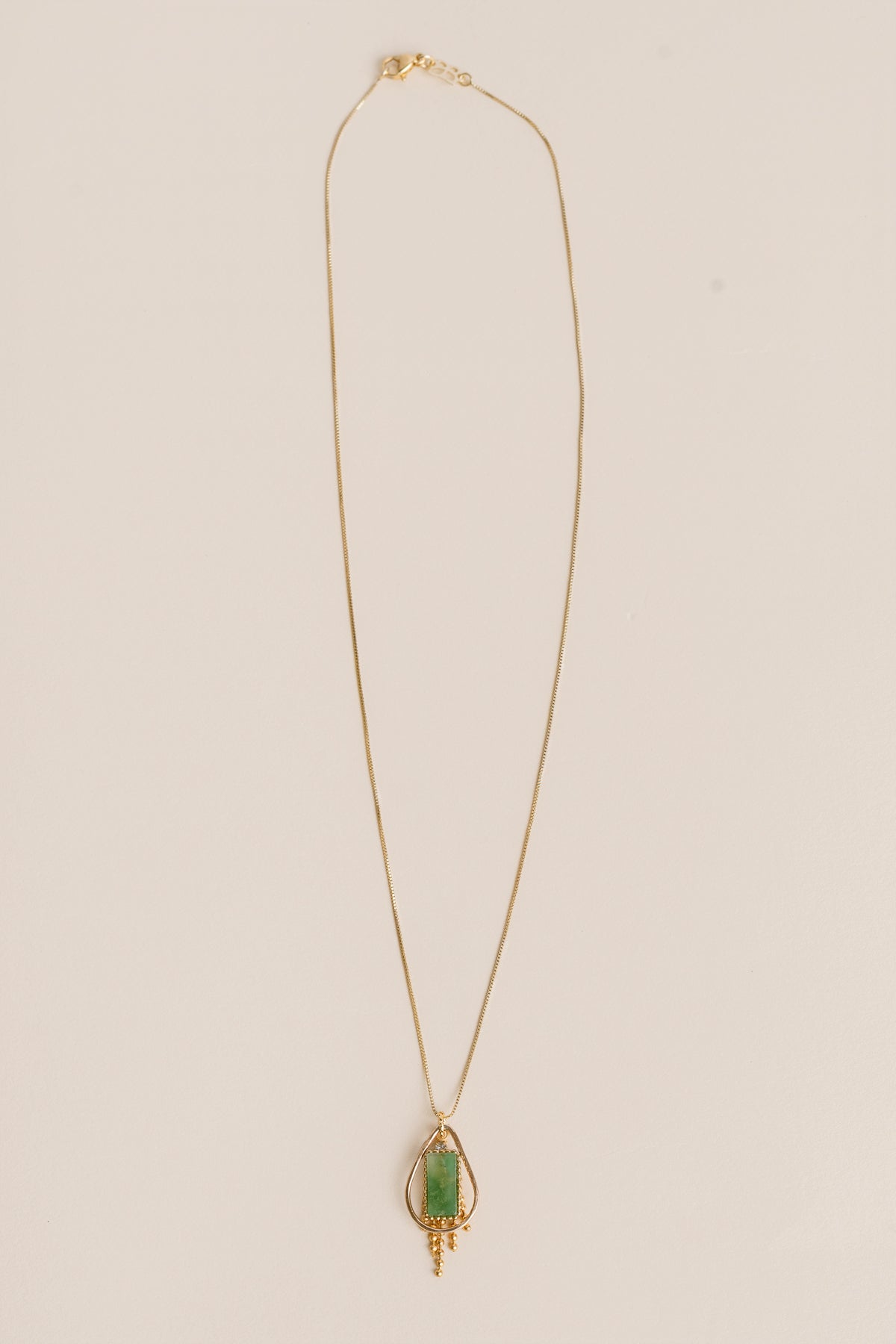 Aventurine Teardrop Fringe Necklace