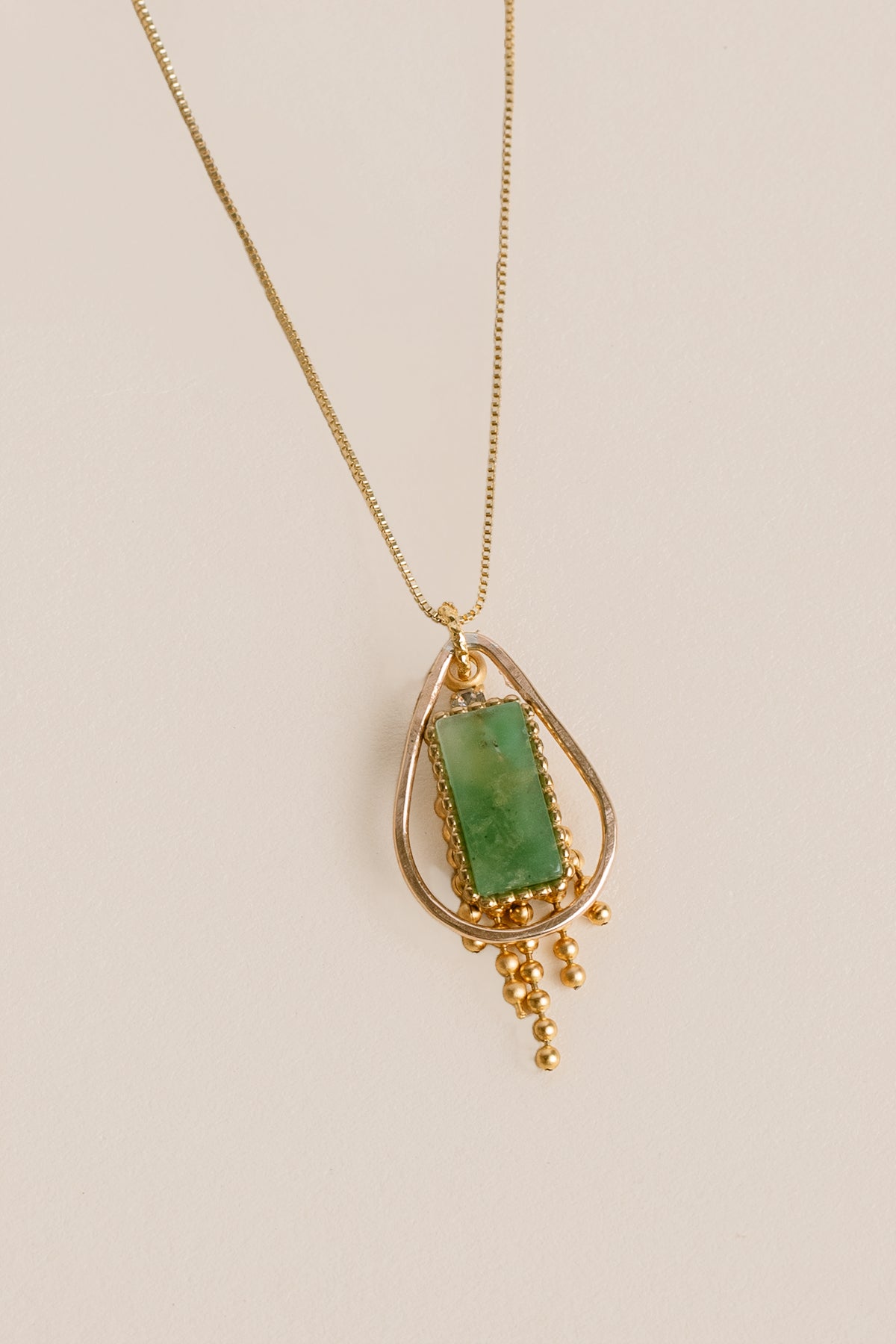 Aventurine Teardrop Fringe Necklace