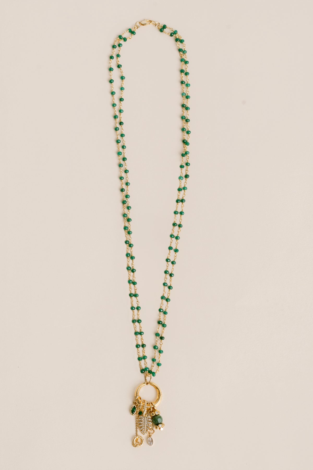 Emerald Charm Necklace