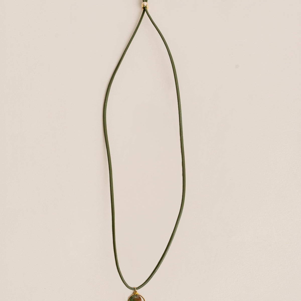Leather Green Necklace