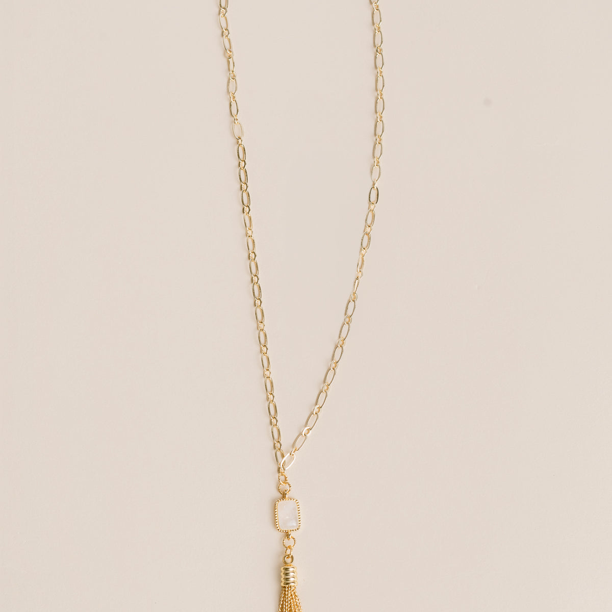 Moonstone Tassel Necklace