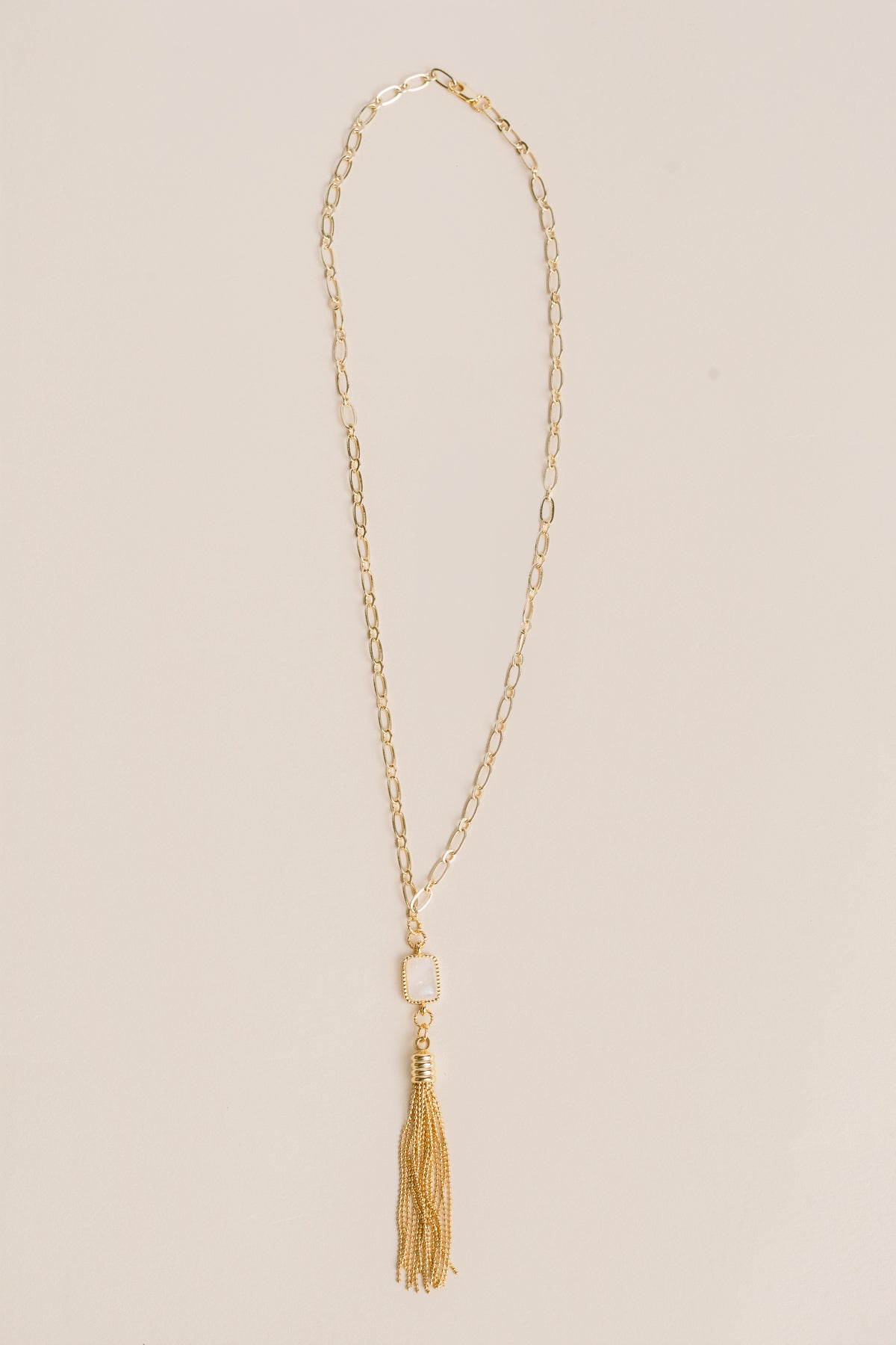 Moonstone Tassel Necklace