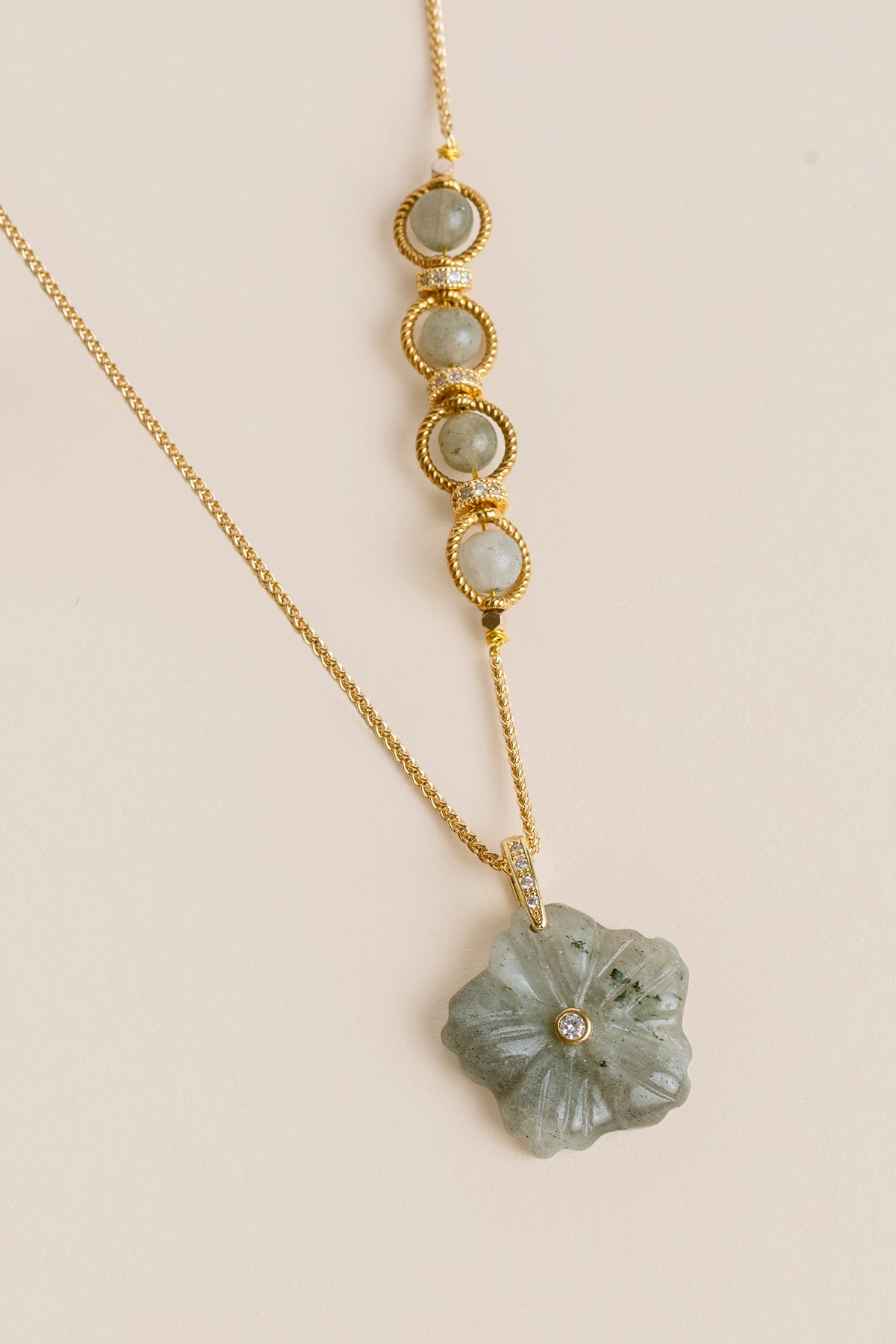 Labradorite Flower Necklace