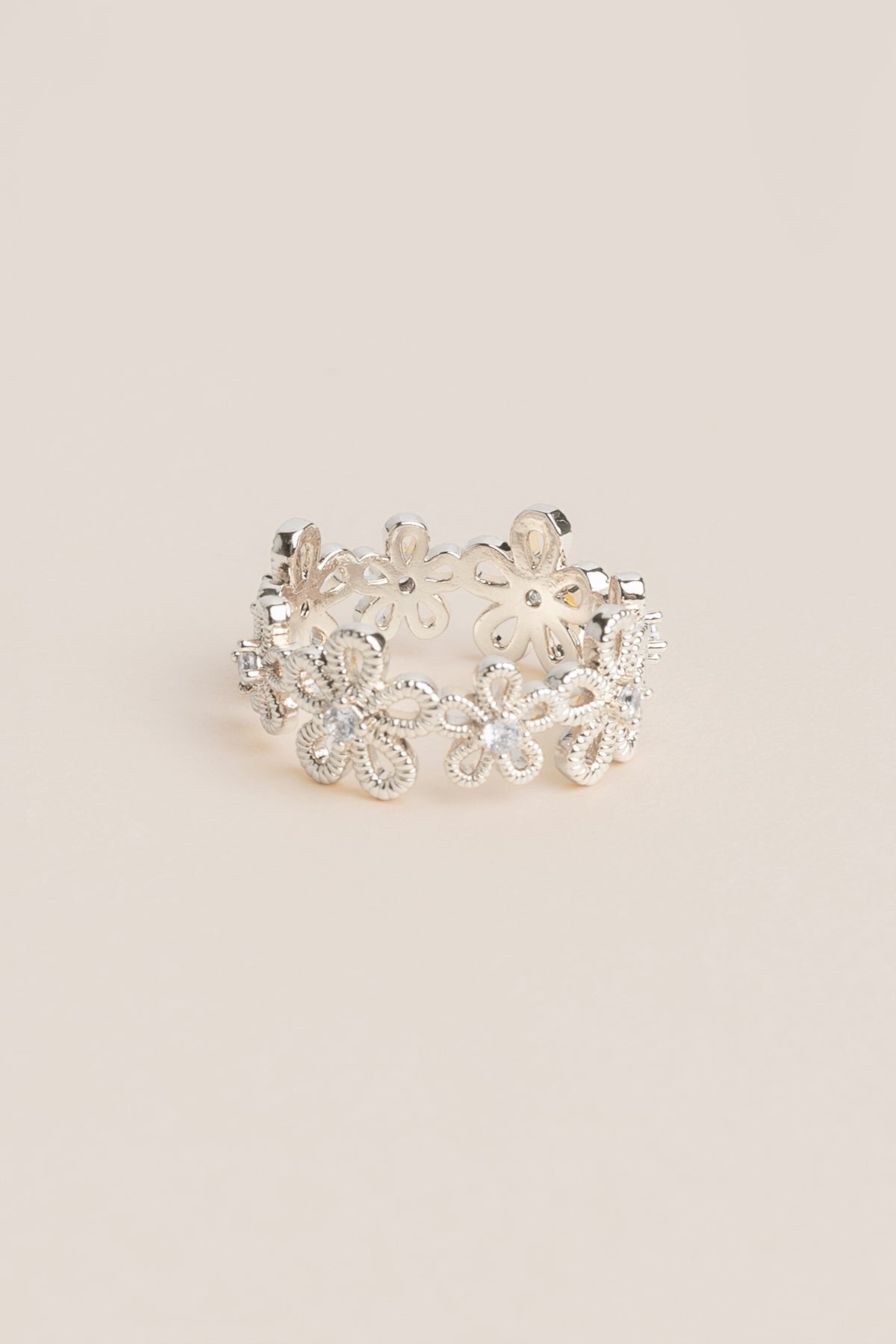 Silver Dainty Flower Band