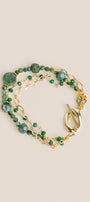 3 Strand Emerald Toggle Bracelet
