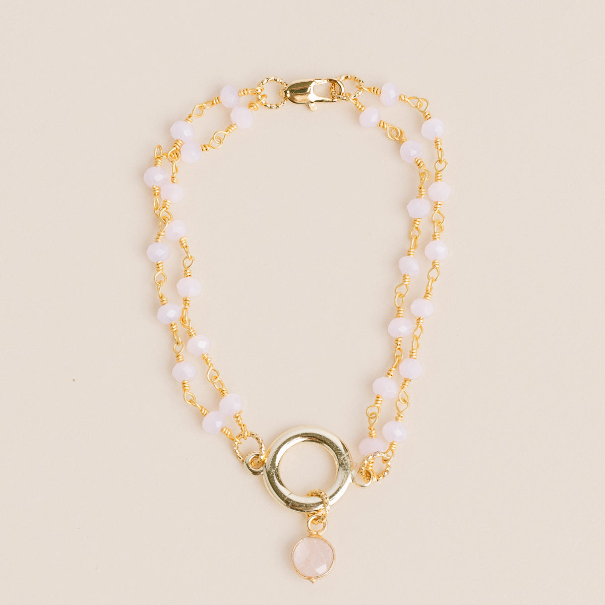 Rose Quartz Double Chain Bracelet