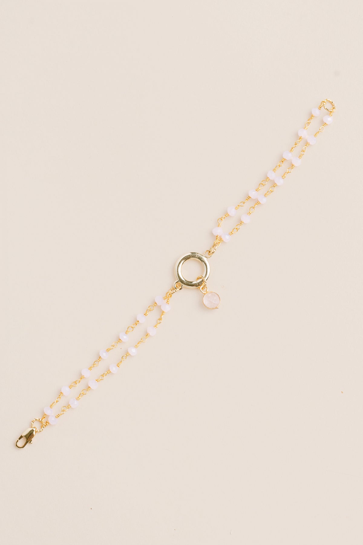 Sherwood Bridge Diamonds Rose Quartz Double Chain Bracelet
