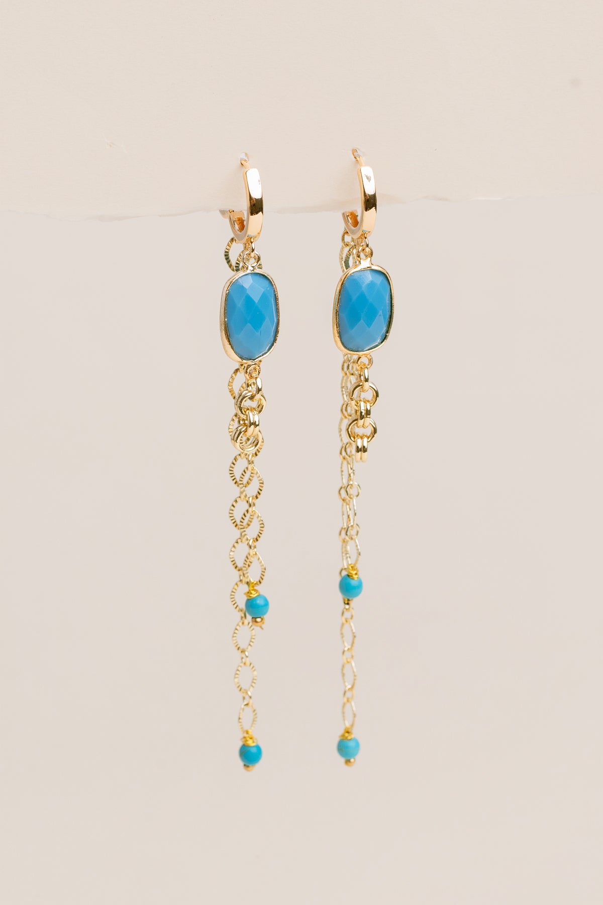 Sherwood Bridge Diamonds Turquoise Chain Earrings