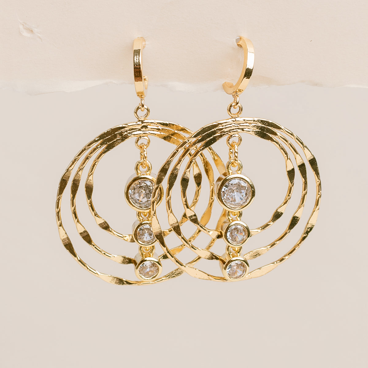 3 Strand Gradient Circle Glam Earrings