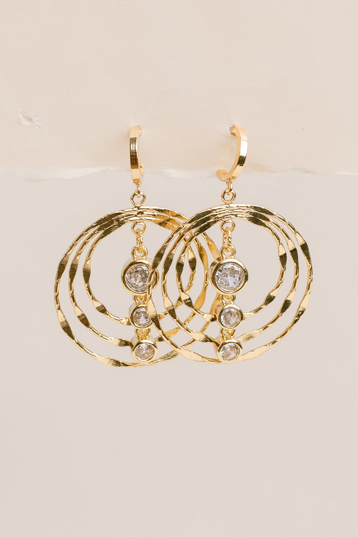 3 Strand Gradient Circle Glam Earrings