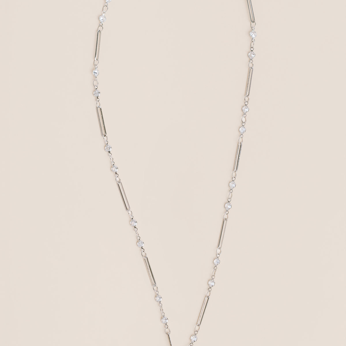 Half Sun Rhodium Circle Pendant Necklace