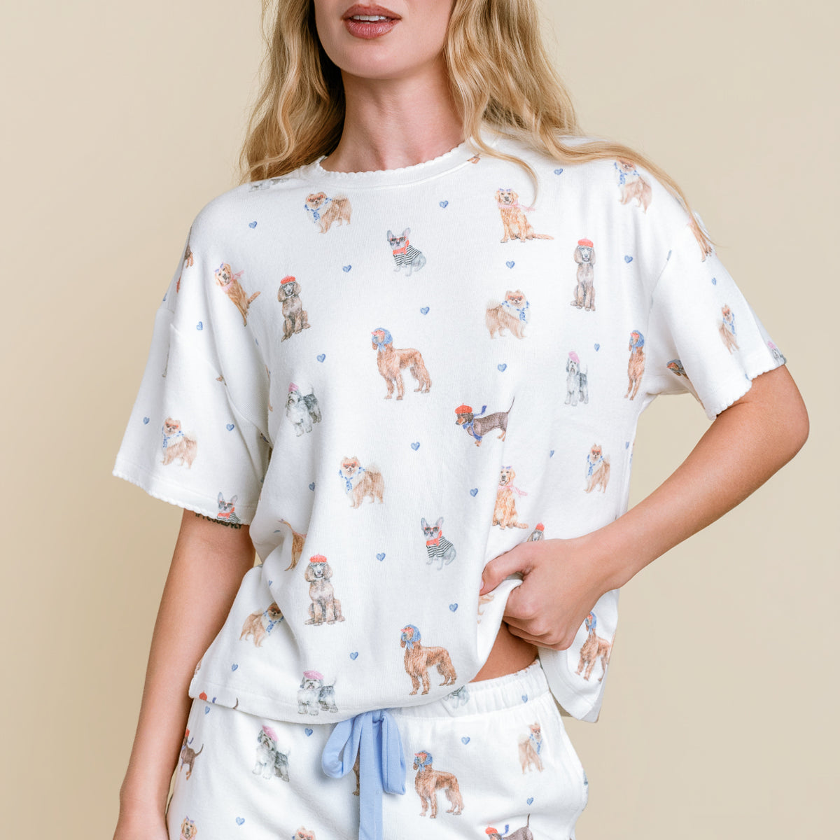 Meet Me in Pawris Dog Print Top