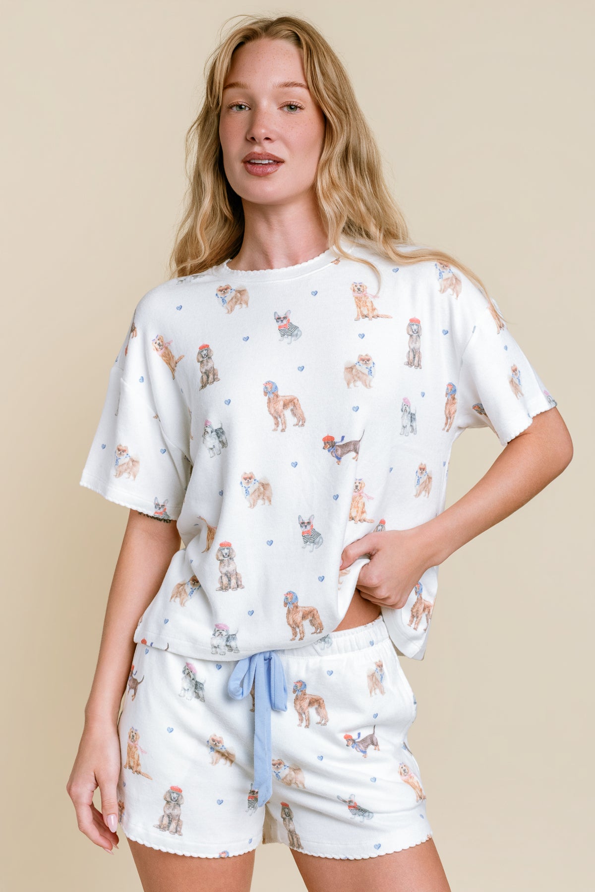 Meet Me in Pawris Dog Print Top
