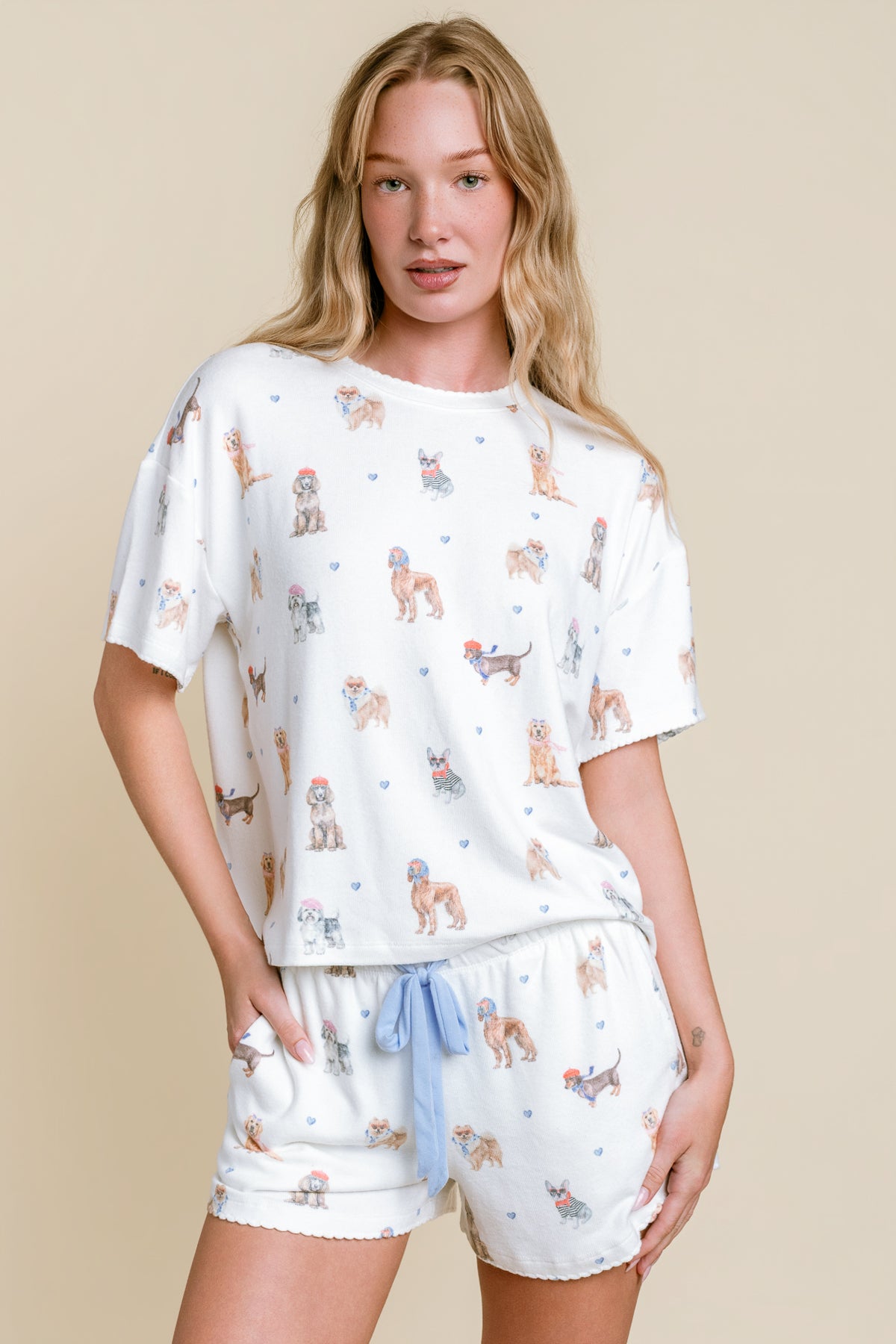 Meet Me in Pawris Dog Print Top
