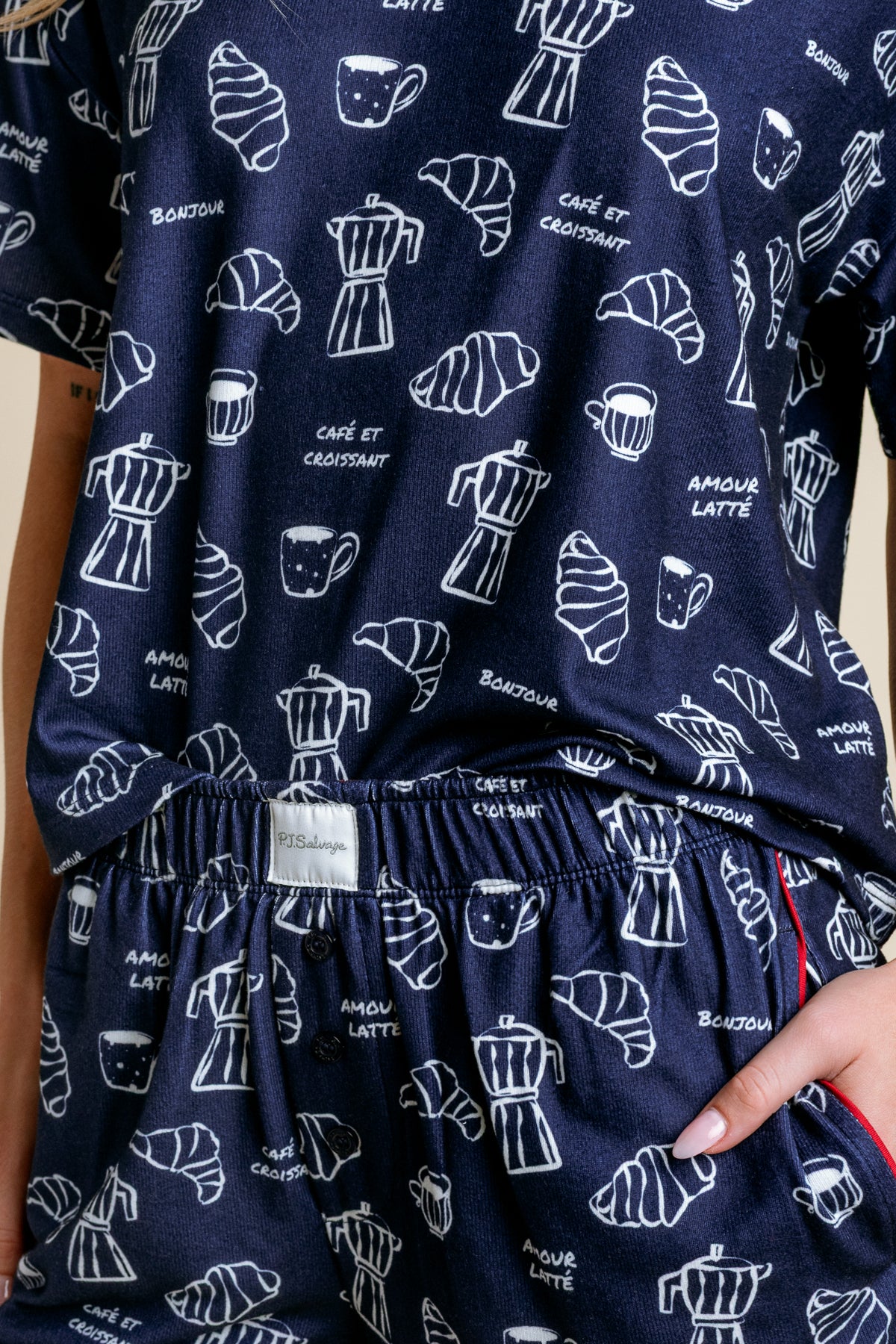 Bonjour Babe Breakfast Print Top