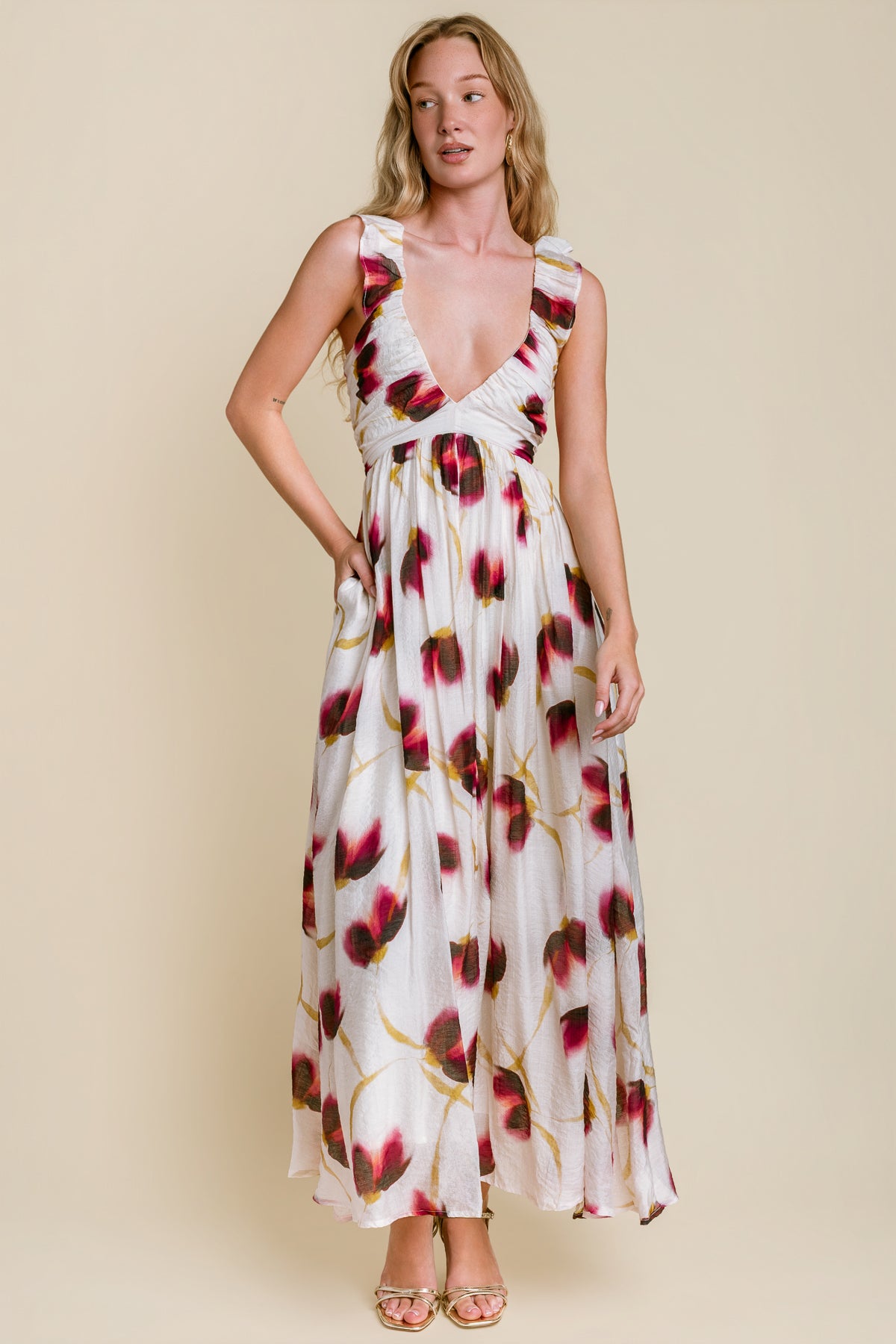 Emery Ruffled Bias Maxi