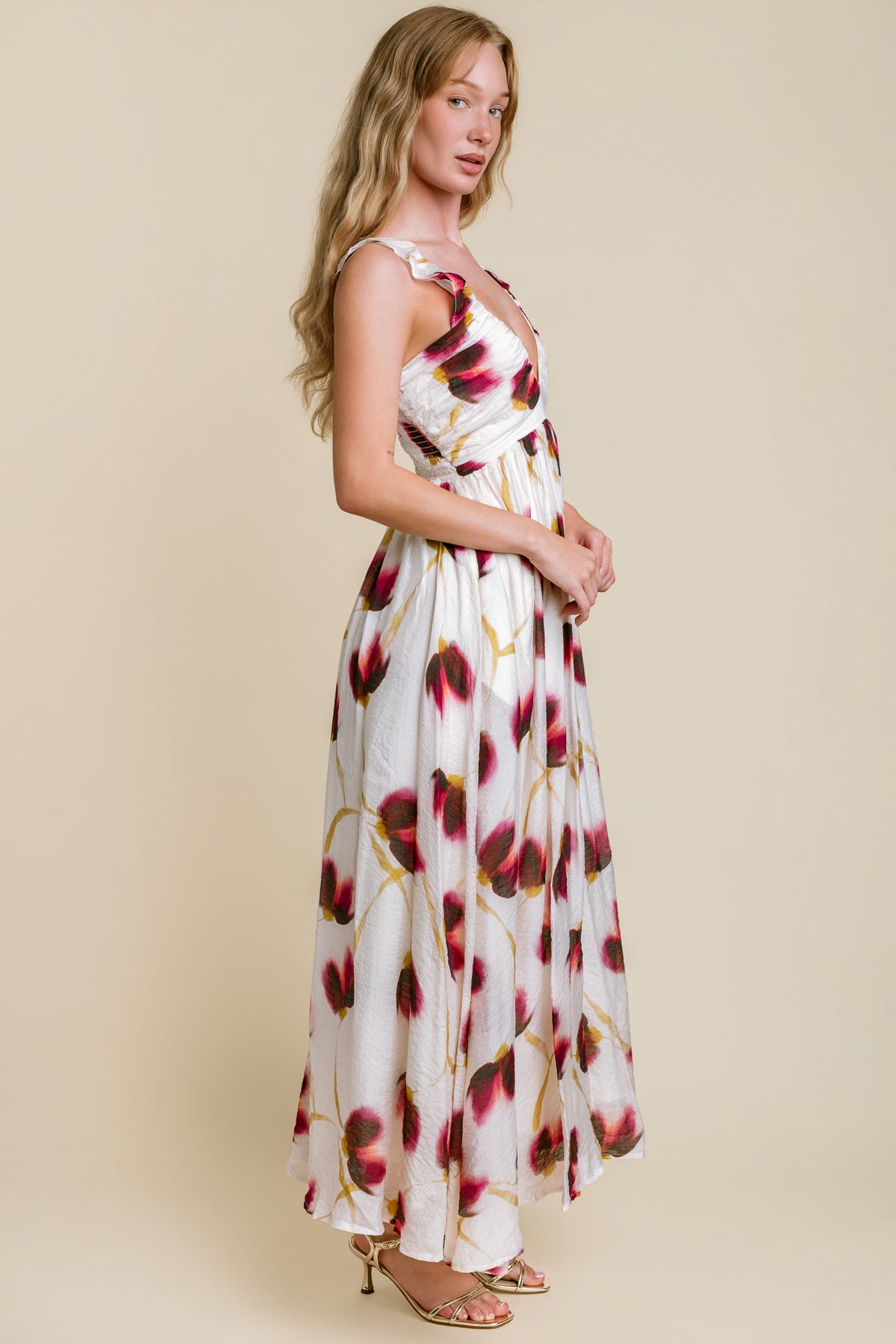 Emery Ruffled Bias Maxi