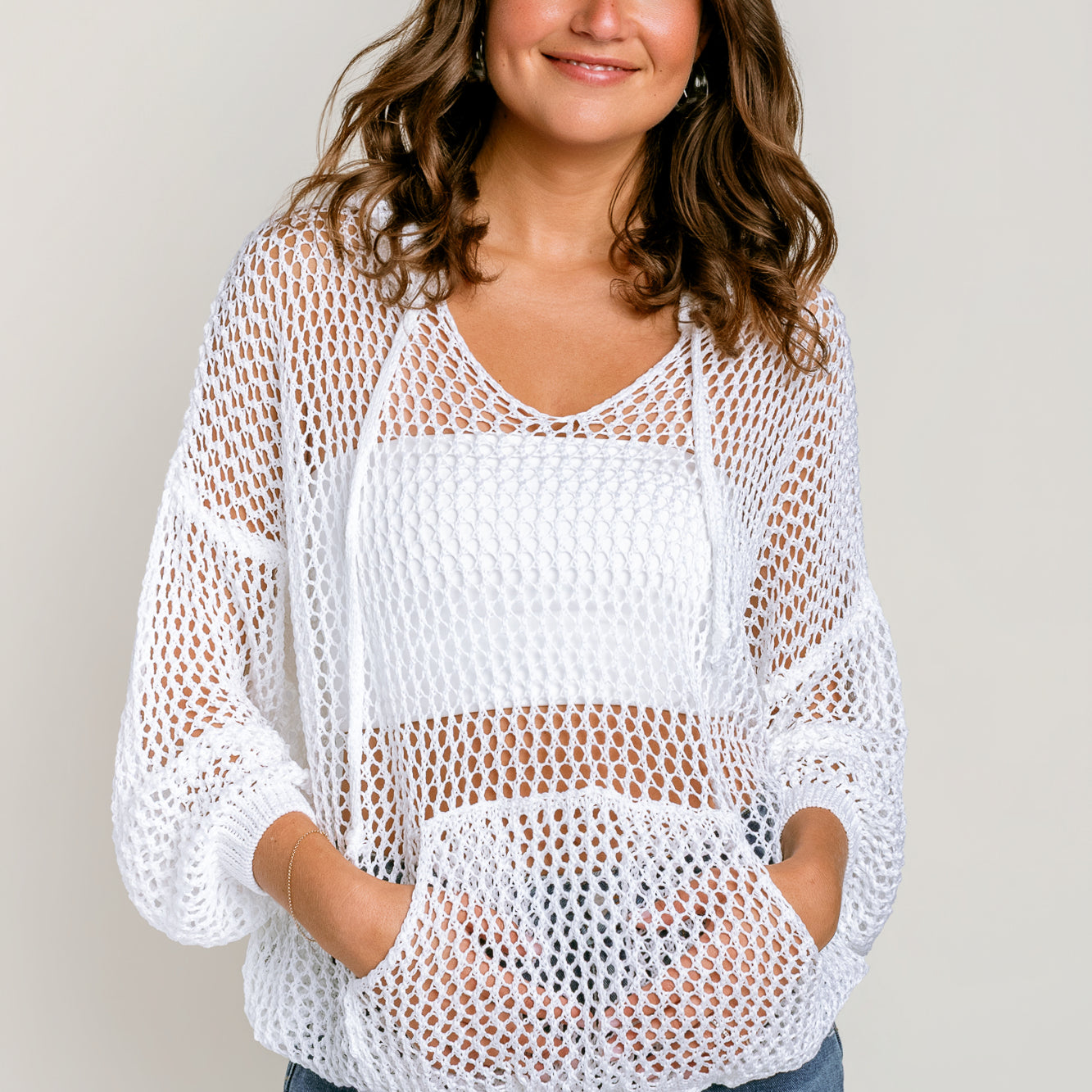 Milio Milano Crochet Knit Pullover Hoodie