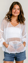 Milio Milano Crochet Knit Pullover Hoodie