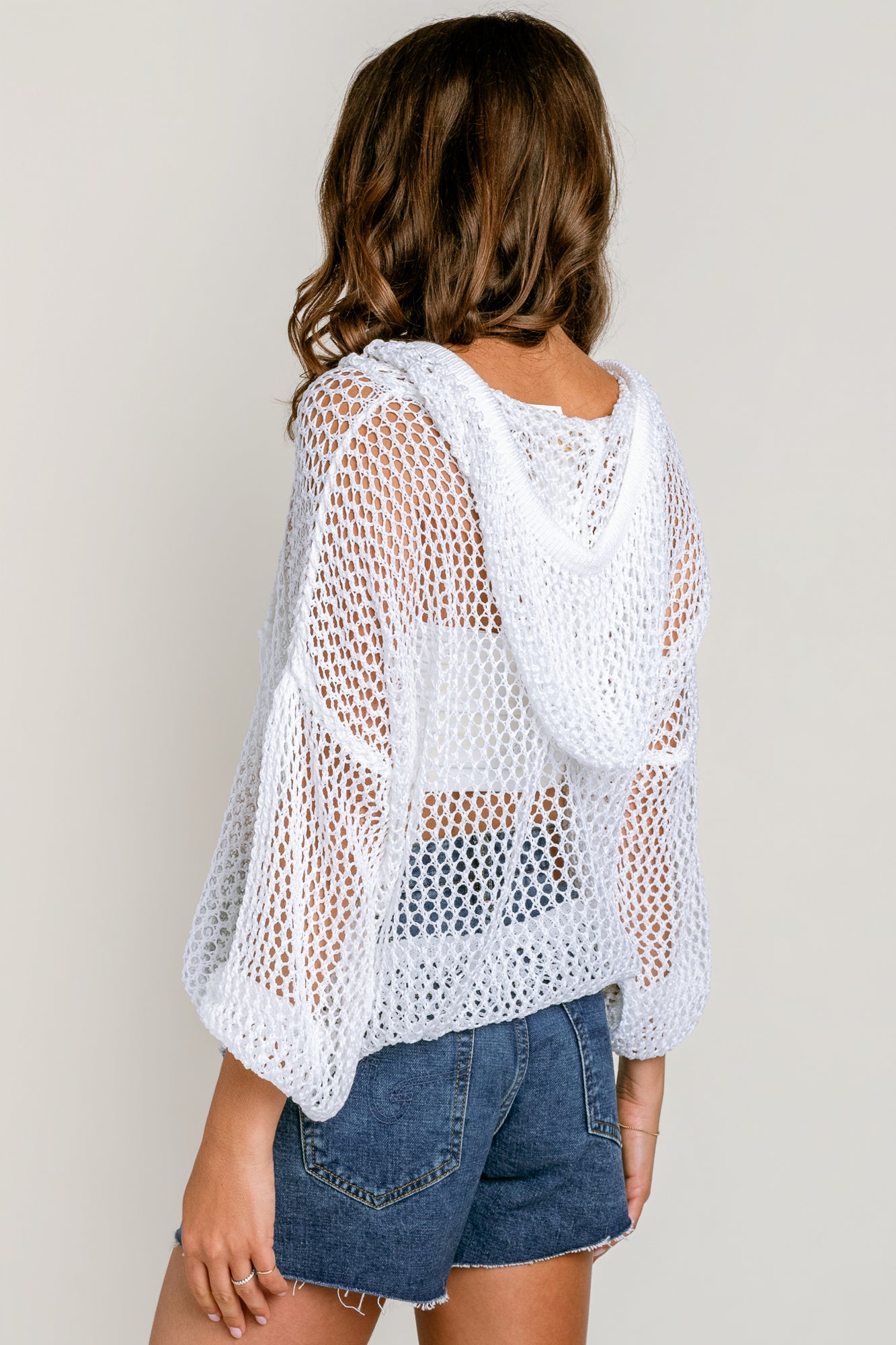 Milio Milano Crochet Knit Pullover Hoodie