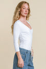 Michael Stars Callie V-Neck Elbow Sleeve Top
