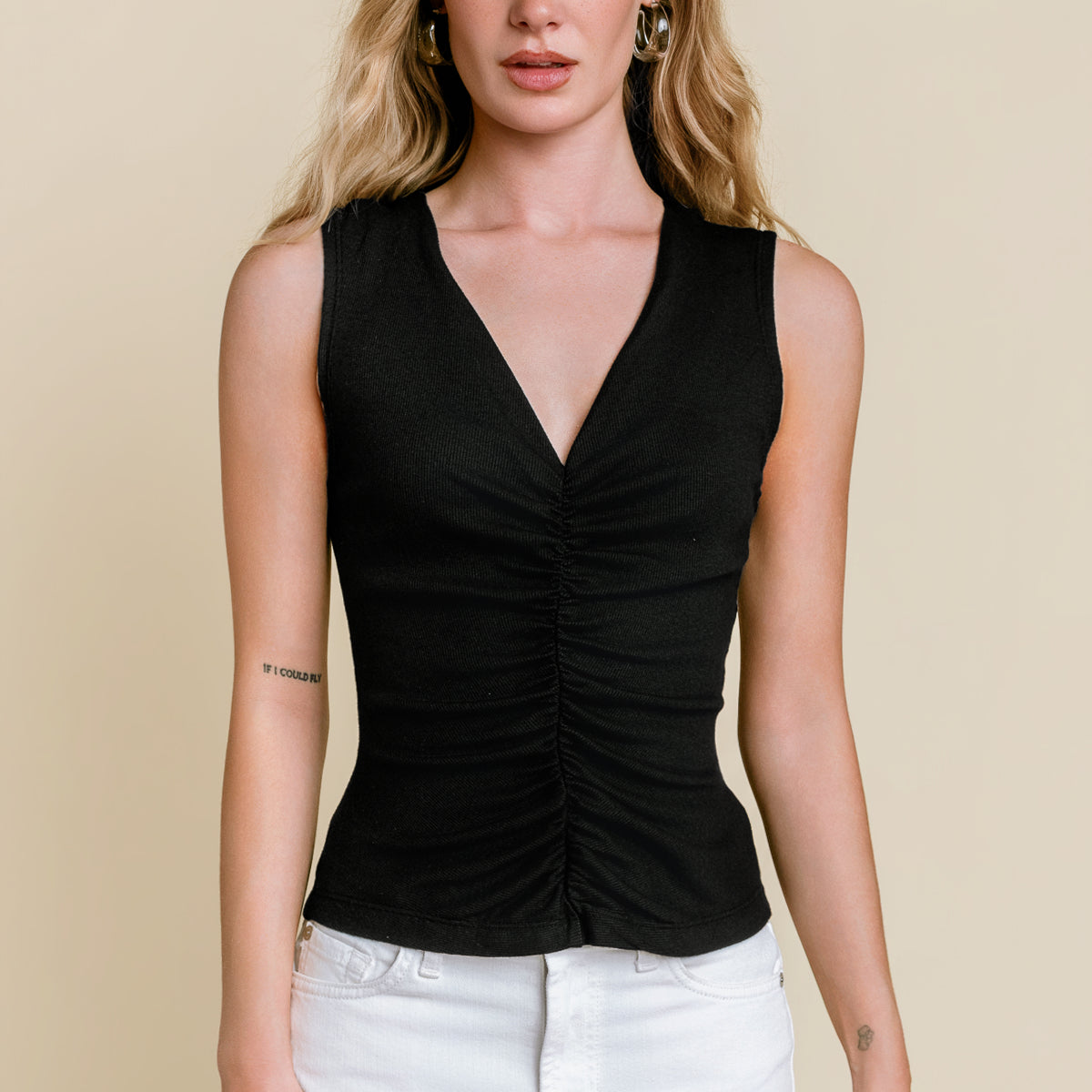 Michael Stars Lune Shirred Front Tank