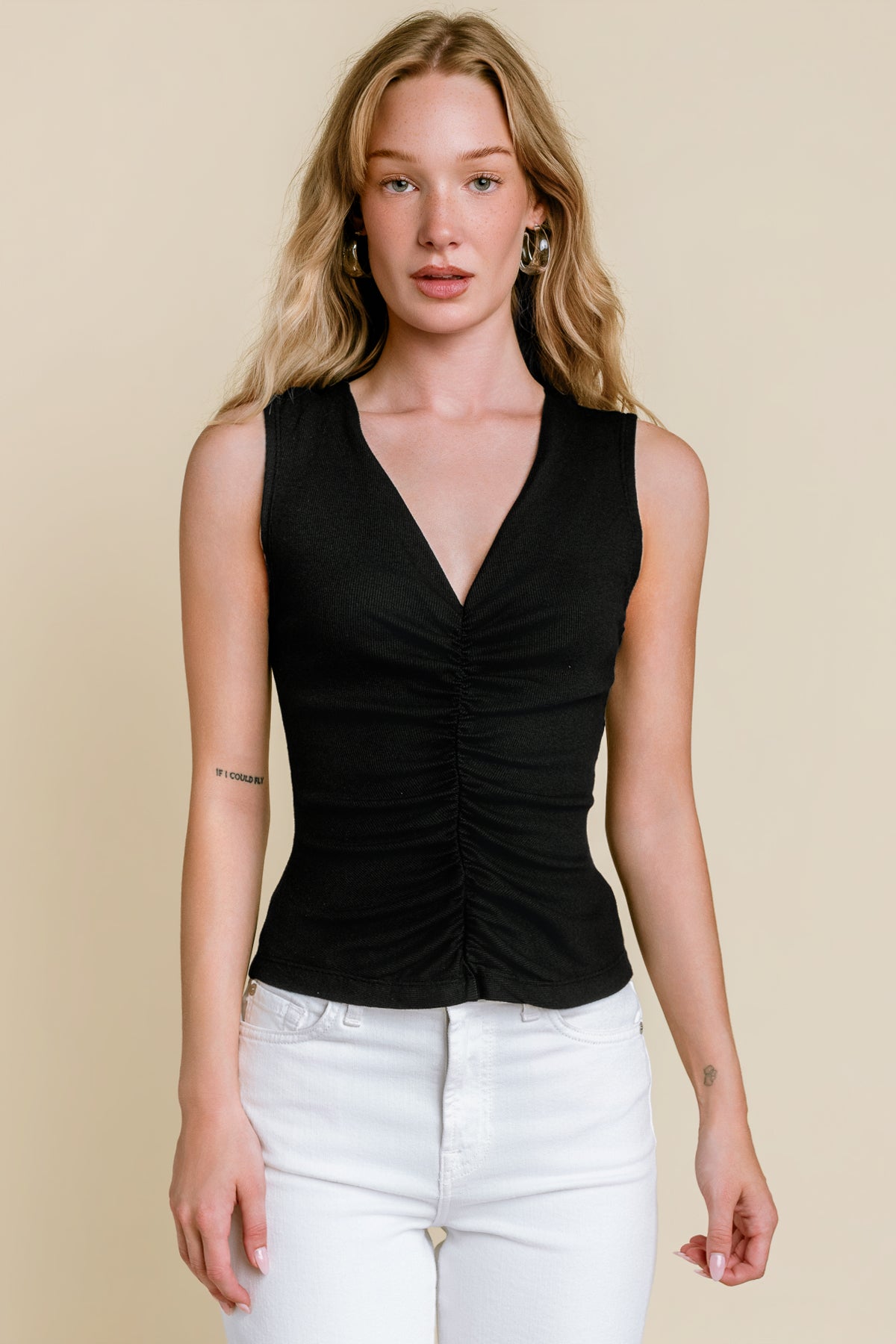 Michael Stars Lune Shirred Front Tank