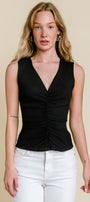 Michael Stars Lune Shirred Front Tank