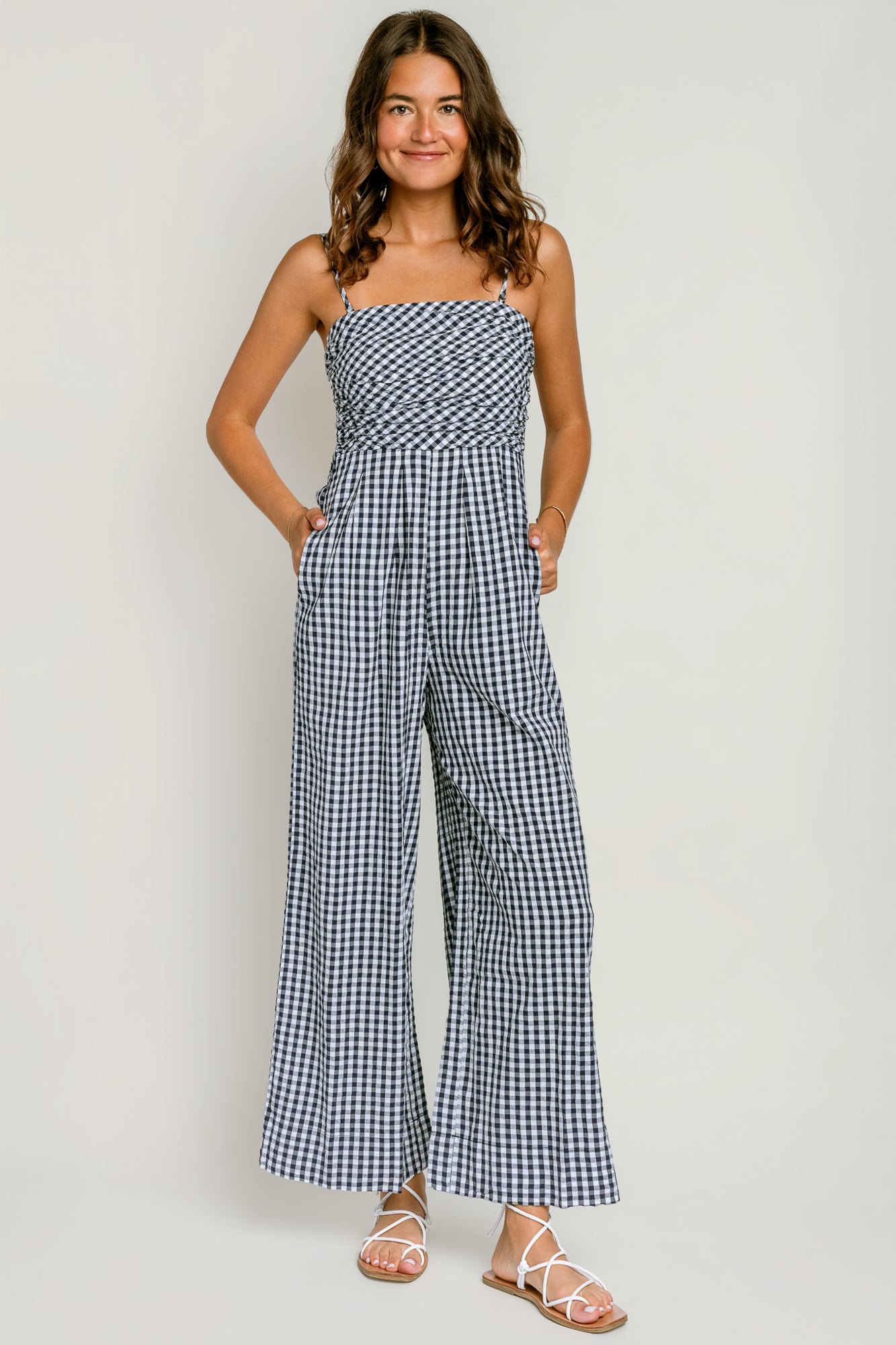 Splendid Gigi Gingham Tube Jumpsuit
