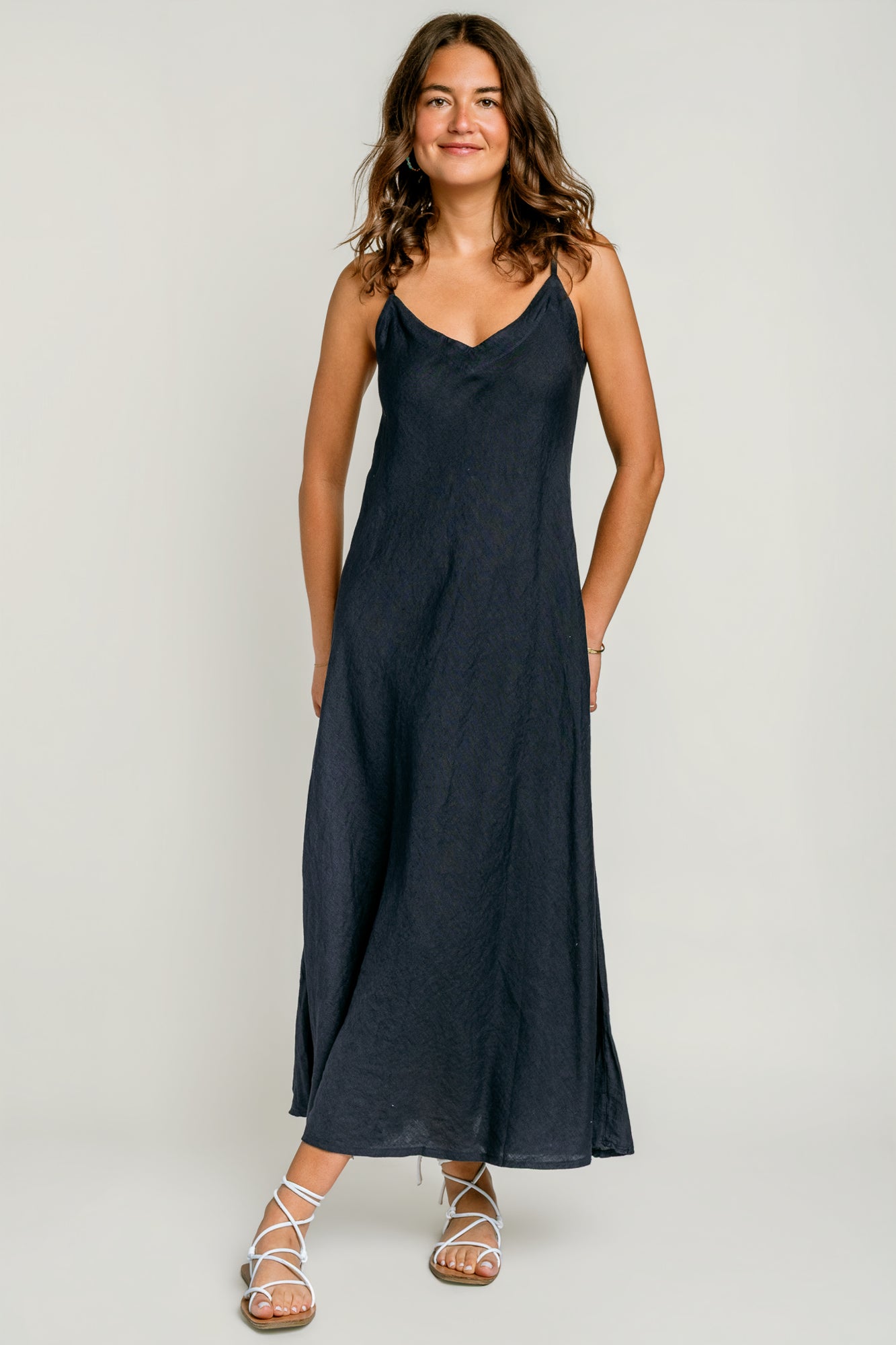 Inizio Linen Maxi Slip Dress