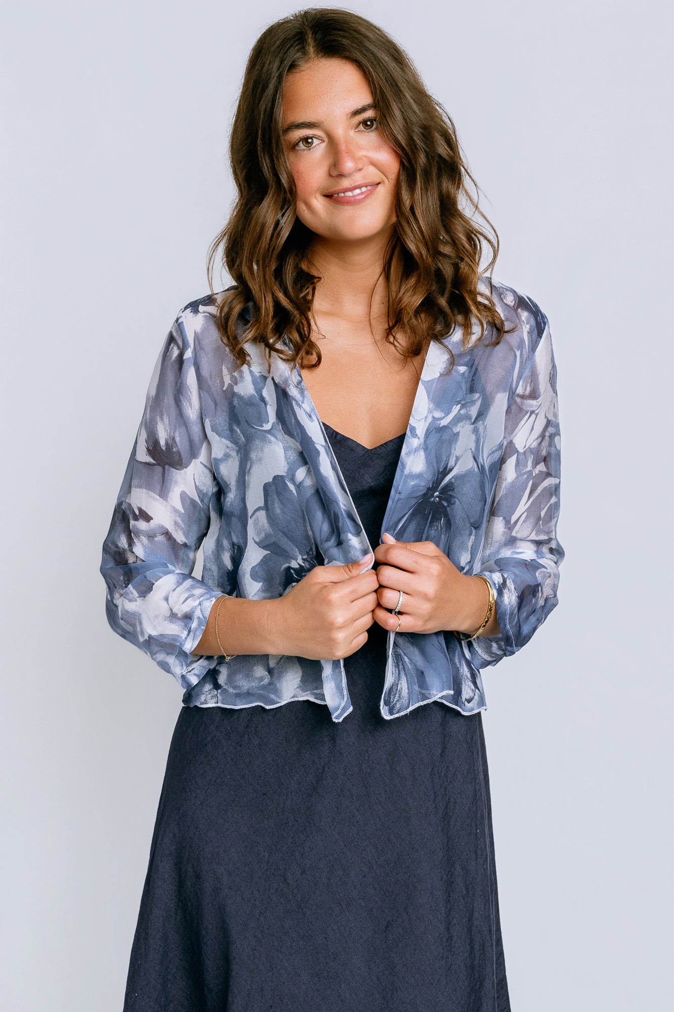 Inizio Sheer Floral Open Jacket