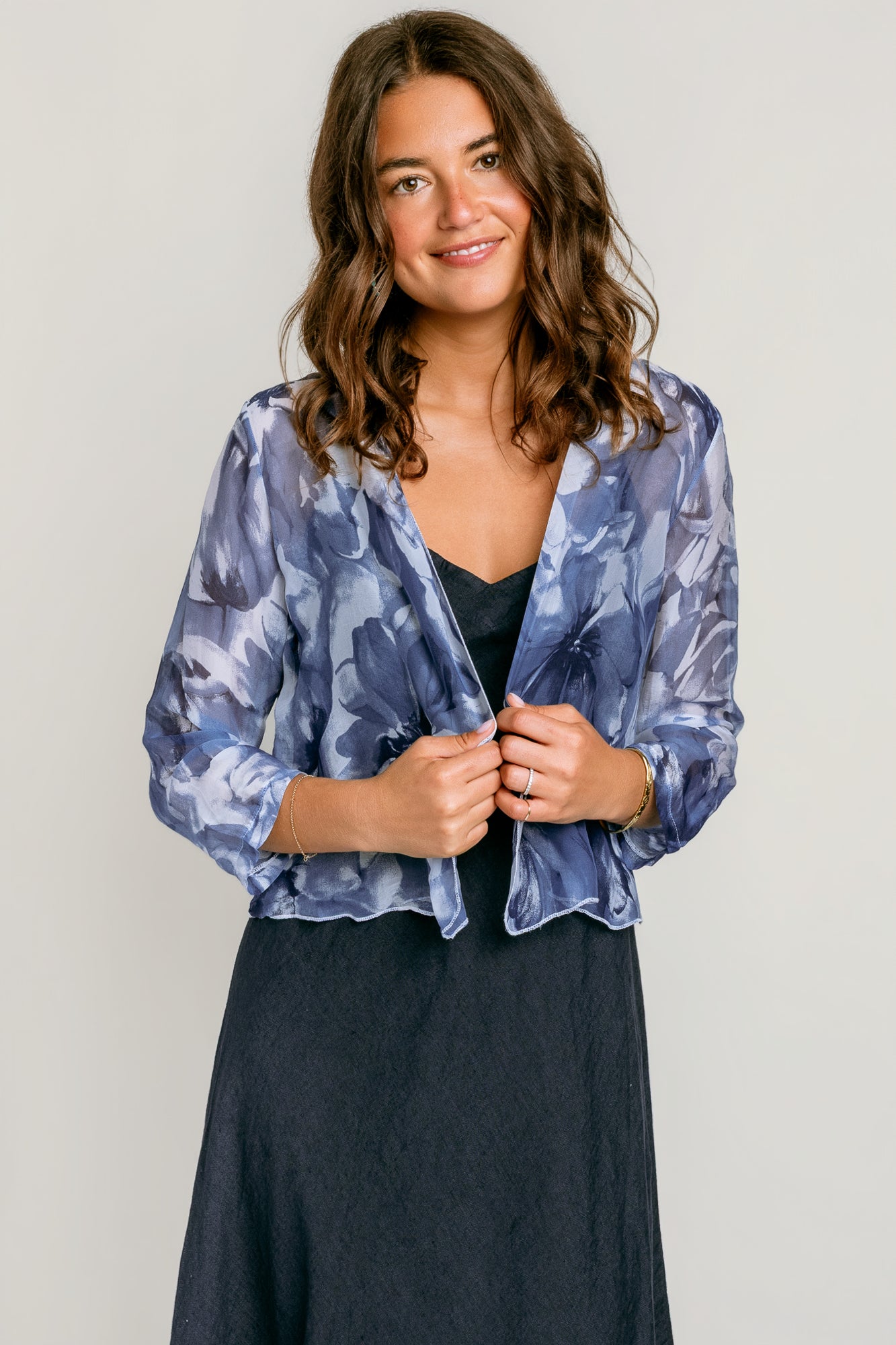 Inizio Sheer Floral Open Jacket