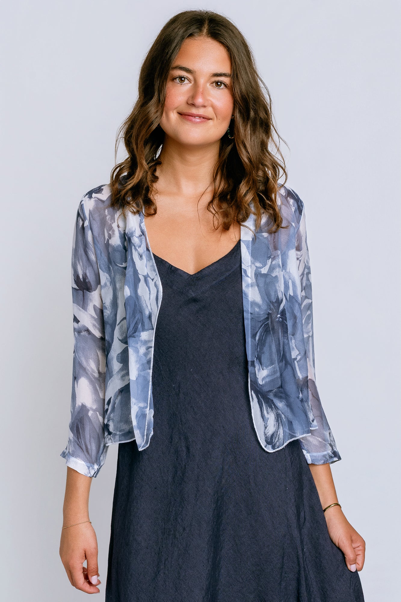 Inizio Sheer Floral Open Jacket