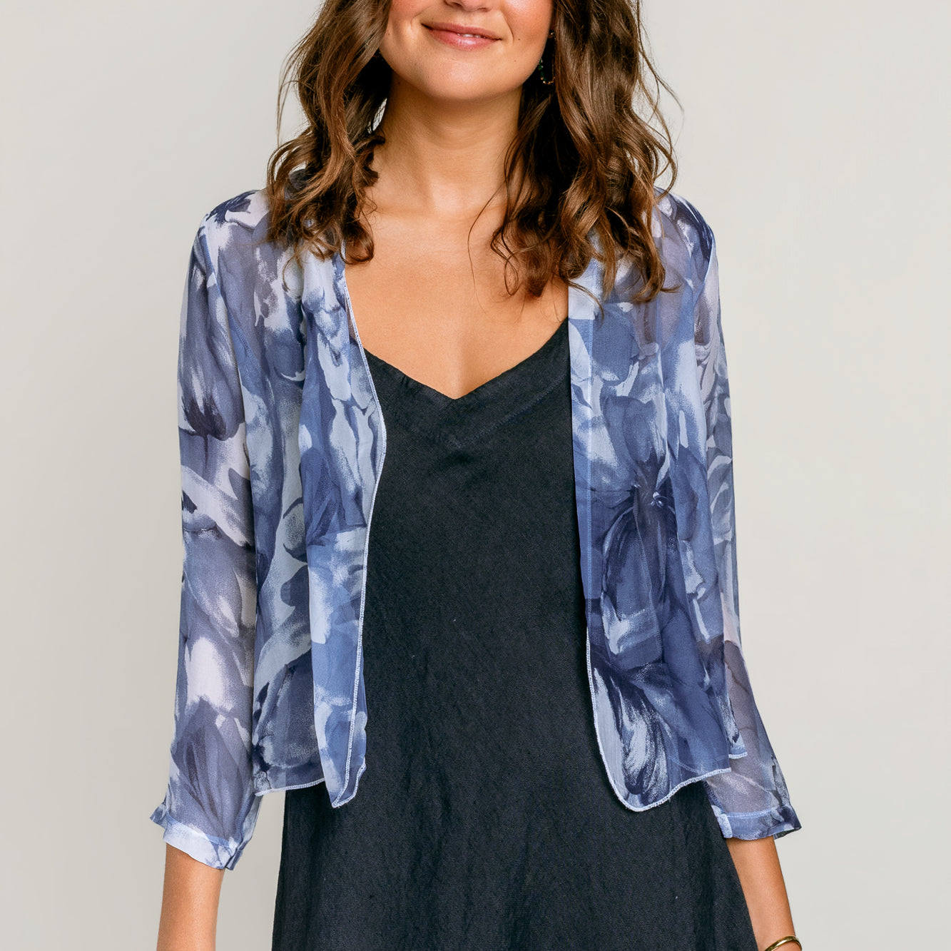 Inizio Sheer Floral Open Jacket