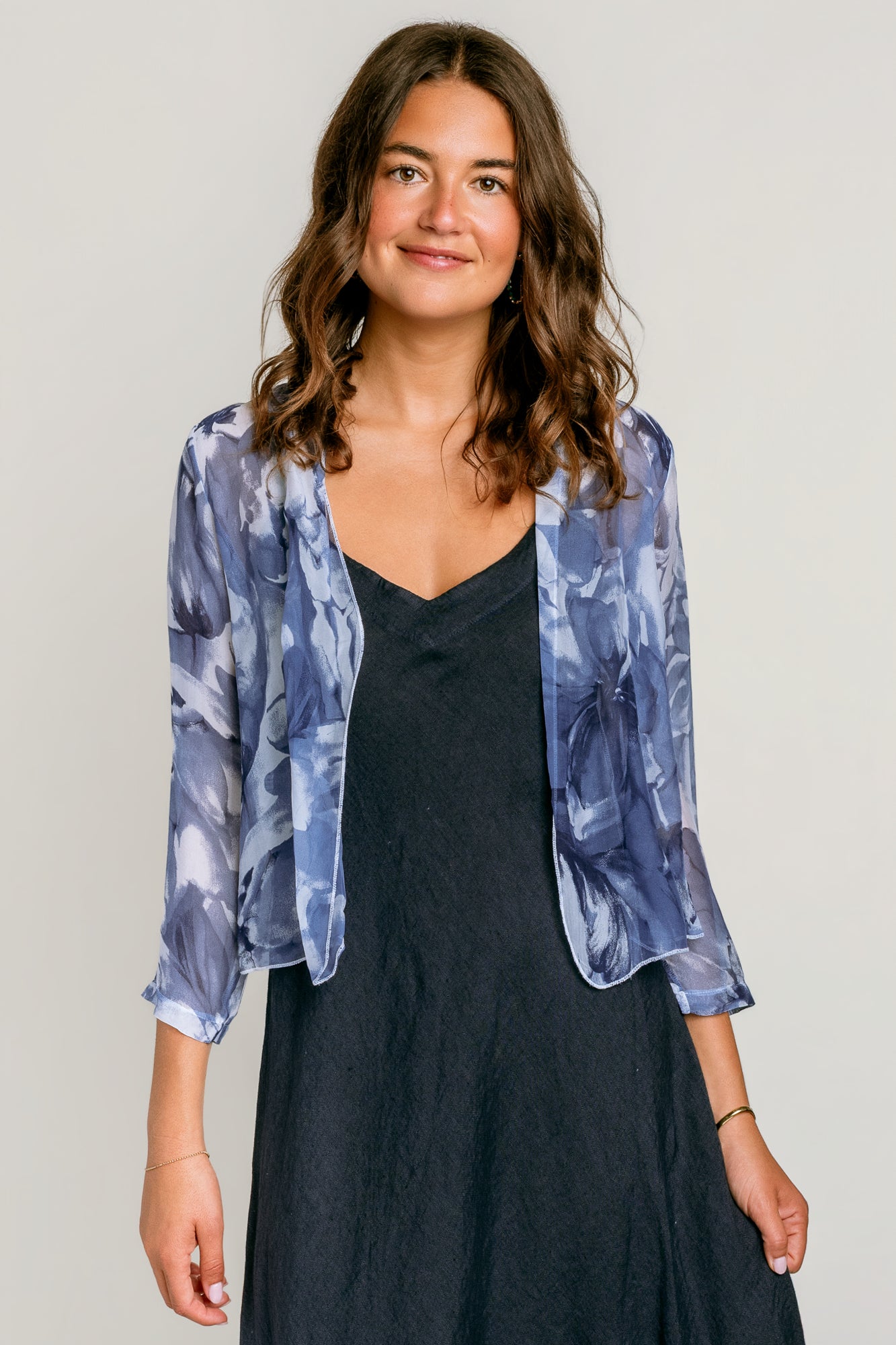 Inizio Sheer Floral Open Jacket