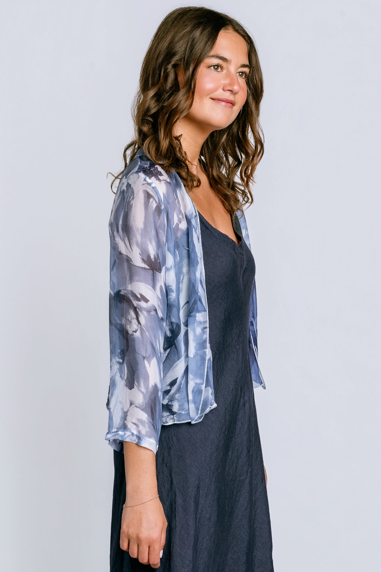 Inizio Sheer Floral Open Jacket
