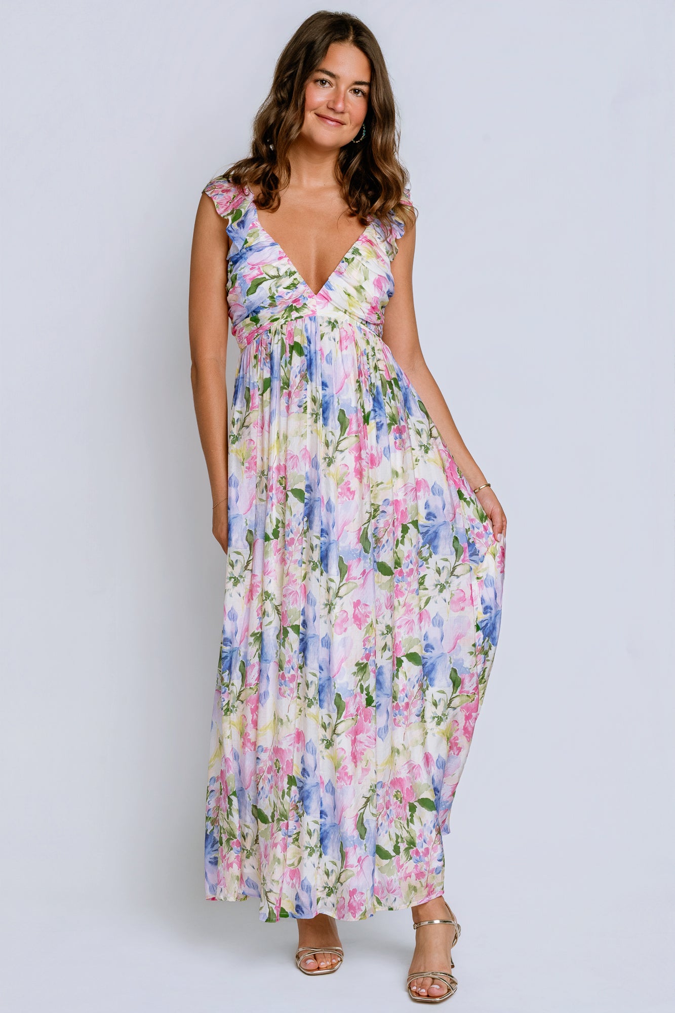 MINKPINK Celina Floral Ruffle Maxi