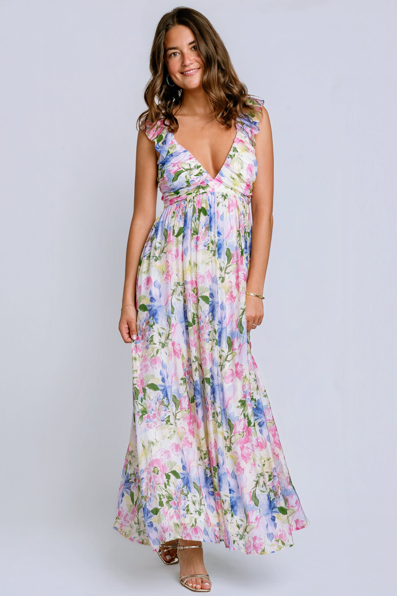 MINKPINK Celina Floral Ruffle Maxi
