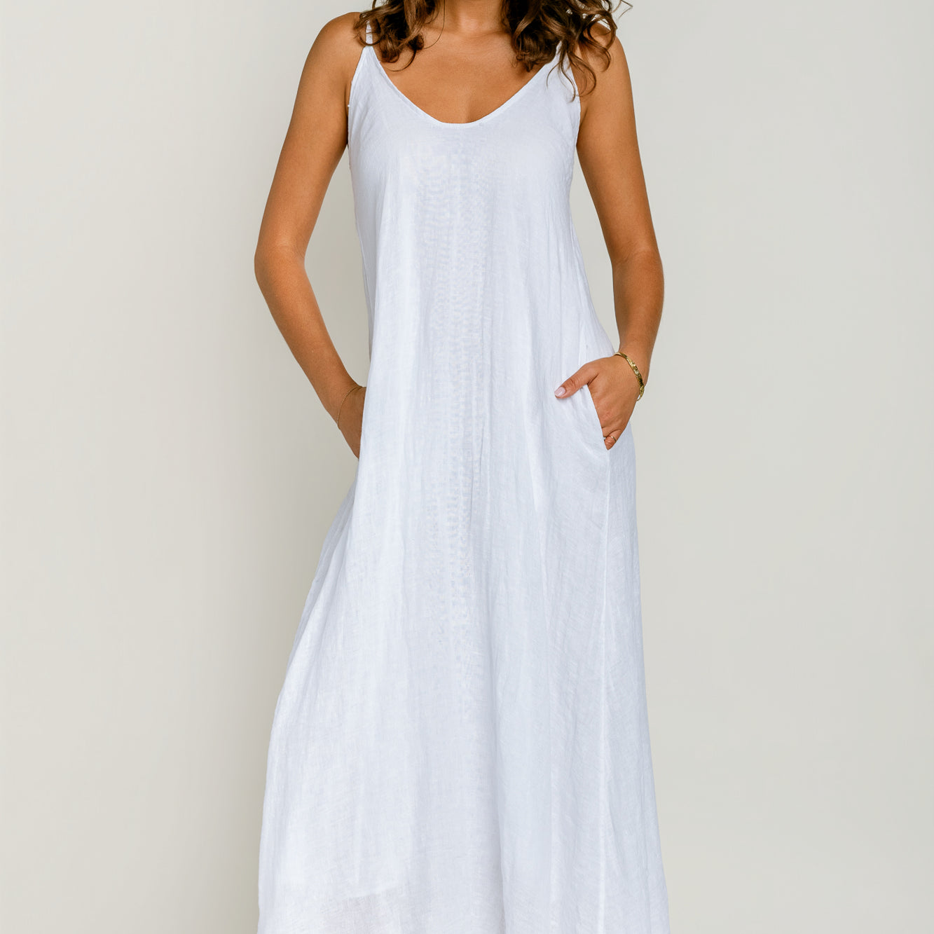 Milio Milano Adjustable Strap Linen Maxi
